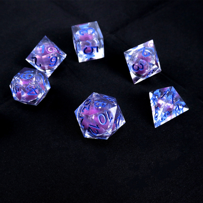 Purple liquid natural resin character plays a multi -noodle dice set dnd dice