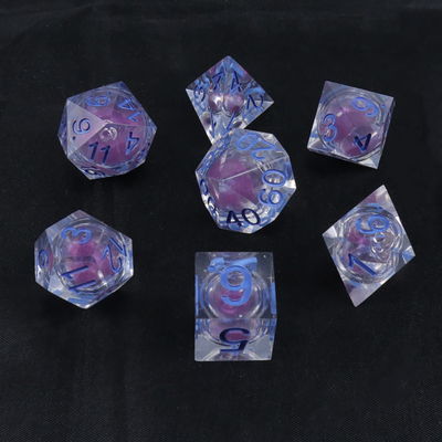 Purple liquid natural resin character plays a multi -noodle dice set dnd dice