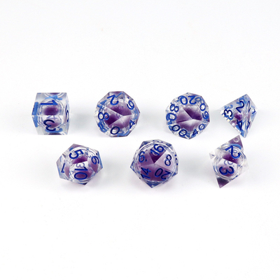 Purple liquid natural resin character plays a multi -noodle dice set dnd dice