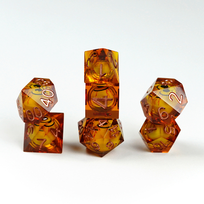 Stay up late Eyead plus yellow resin desktop game dice set dnd dice
