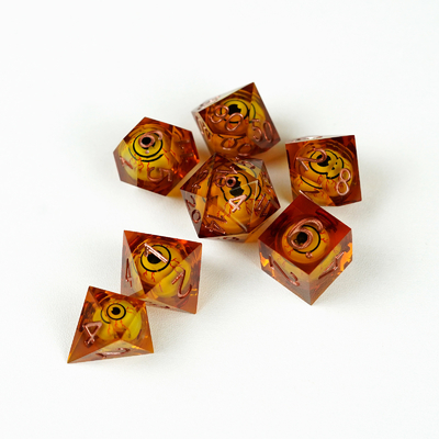 Stay up late Eyead plus yellow resin desktop game dice set dnd dice