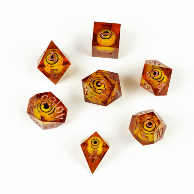 Stay up late Eyead plus yellow resin desktop game dice set dnd dice