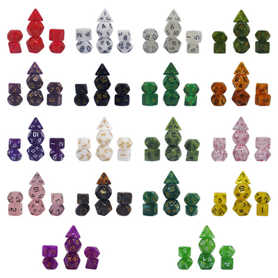 Candy color natural resin character plays dice set dnd dice