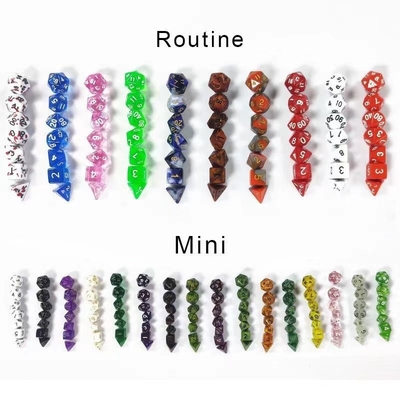 Candy color mini resin desktop game dice set