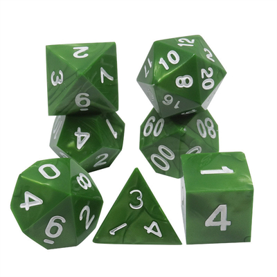 Green Marble Natural Resin RPG Dice Multi - Noodle Dnd Dice Set