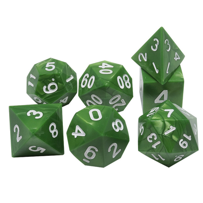 Green Marble Natural Resin RPG Dice Multi - Noodle Dnd Dice Set