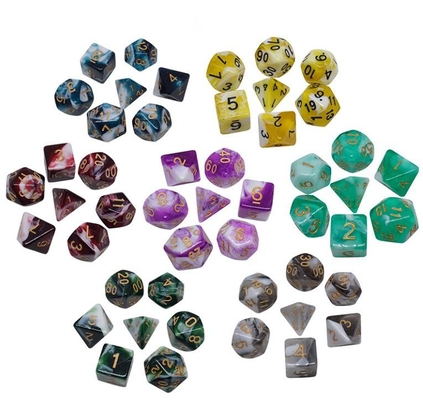 Blue Marble Natural Resin RPG Dice Character Plays Hand Made