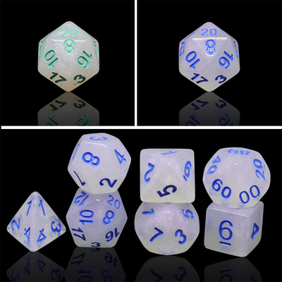 Smooth Crystal Resin RPG Dice Handcraft Resin Polyhedral Dice
