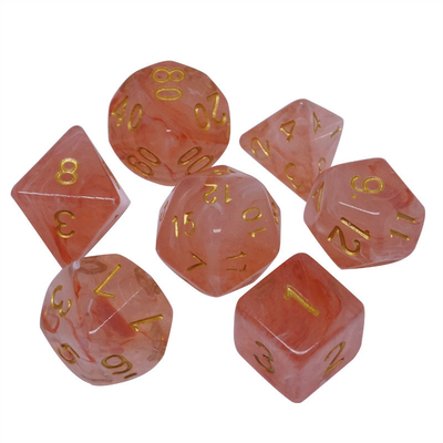 Sharp Edge Orange Smoke Multi Sided Resin Dice For Children Practice Mental Arithmetic Mathematics