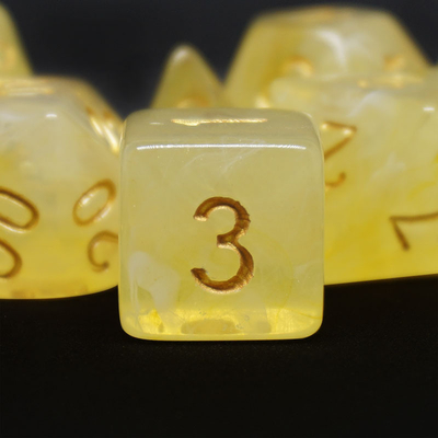 Sharp Edge Orange Smoke Multi Sided Resin Dice For Children Practice Mental Arithmetic Mathematics