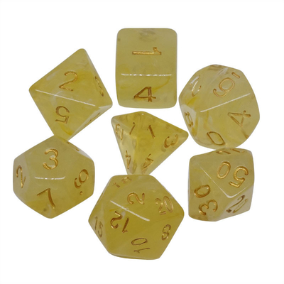 Sharp Edge Orange Smoke Multi Sided Resin Dice For Children Practice Mental Arithmetic Mathematics
