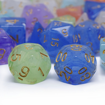 Sharp Edge Orange Smoke Multi Sided Resin Dice For Children Practice Mental Arithmetic Mathematics