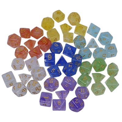 Sharp Edge Orange Smoke Multi Sided Resin Dice For Children Practice Mental Arithmetic Mathematics