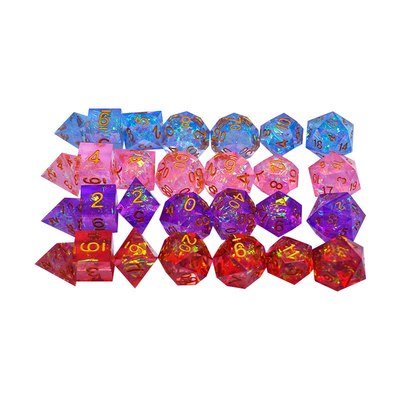 Blue and color strip resin characters play a multi -noodle dice set Dragon and Dungeon dnd dice