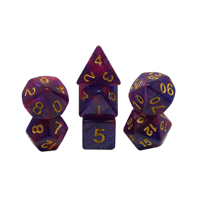 Red, purple and black three -color resin dice suite dragon and dungeon dnd dice