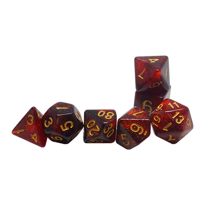 Red, purple and black three -color resin dice suite dragon and dungeon dnd dice
