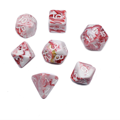 White and red ore resin character plays a multi -noodle dice suit Dragon and Dungeon dnd dice