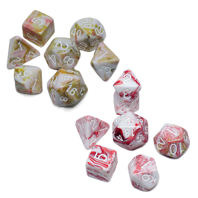 White and red ore resin character plays a multi -noodle dice suit Dragon and Dungeon dnd dice