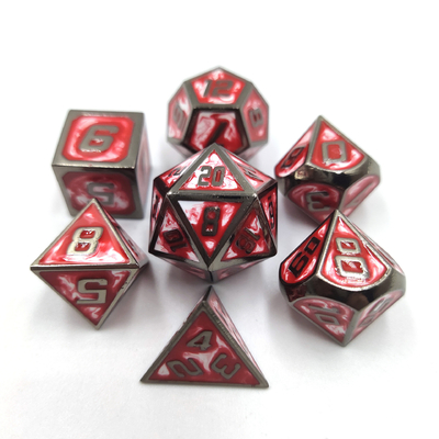 Hand Sanded Unique Handmade Durable metal 7 Piece Polyhedron Dice Set