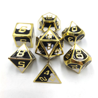Hand Sanded Unique Handmade Durable metal 7 Piece Polyhedron Dice Set