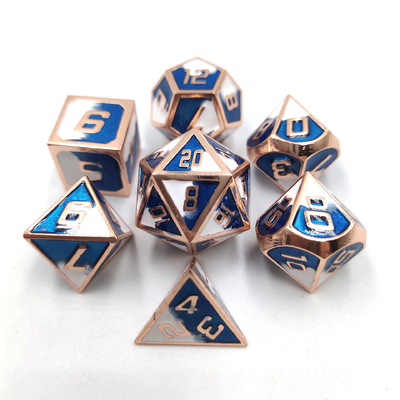 Hand Sanded Unique Handmade Durable metal 7 Piece Polyhedron Dice Set