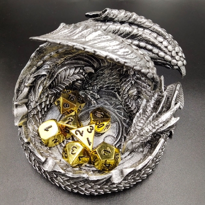 Champagne Gold Color Metal Polyhedral Dice Desktop Game Dice Set