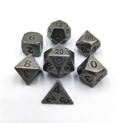 Champagne Gold Color Metal Polyhedral Dice Desktop Game Dice Set