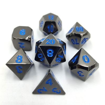 Champagne Gold Color Metal Polyhedral Dice Desktop Game Dice Set