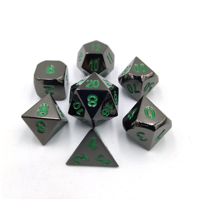 Champagne Gold Color Metal Polyhedral Dice Desktop Game Dice Set
