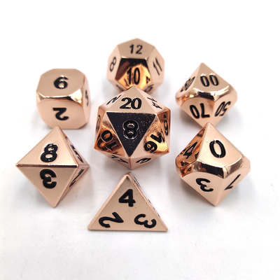 Champagne Gold Color Metal Polyhedral Dice Desktop Game Dice Set