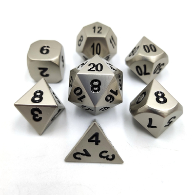 Champagne Gold Color Metal Polyhedral Dice Desktop Game Dice Set