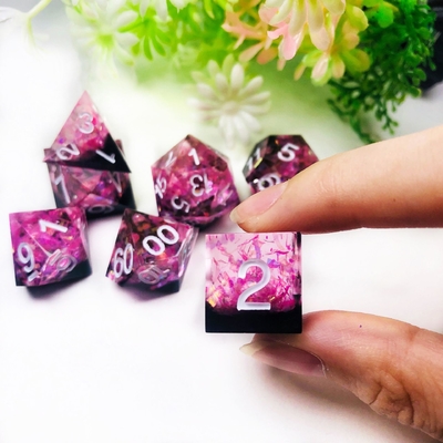 The heart of the ocean shiny color natural resin desktop game dice set