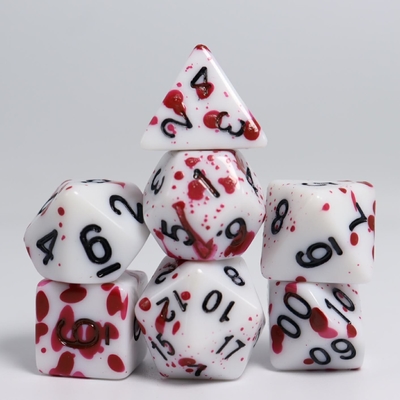 Graffiti Phantom color resin board game dice set dnd dice