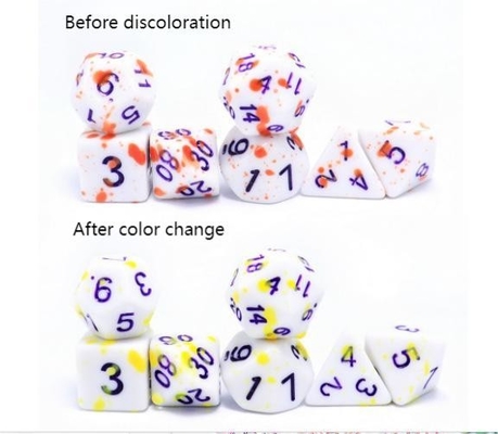 High temperature change color Graffiti Phantom color resin board game dice set dnd dice