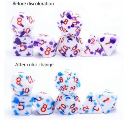 High temperature change color Graffiti Phantom color resin board game dice set dnd dice