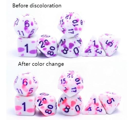 High temperature change color Graffiti Phantom color resin board game dice set dnd dice