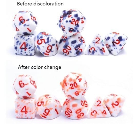 High temperature change color Graffiti Phantom color resin board game dice set dnd dice