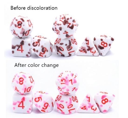 High temperature change color Graffiti Phantom color resin board game dice set dnd dice