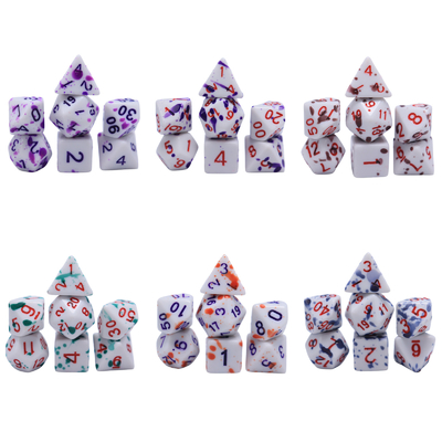 High temperature change color Graffiti Phantom color resin board game dice set dnd dice