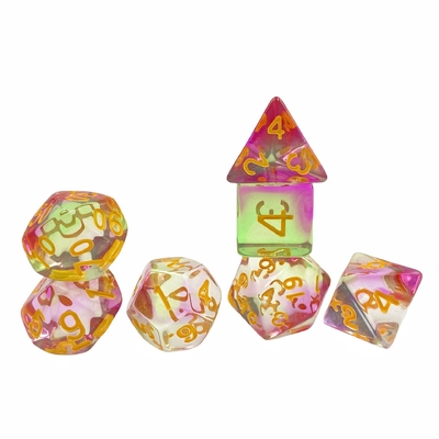 Color crystal resin desktop game dice set dnd dice