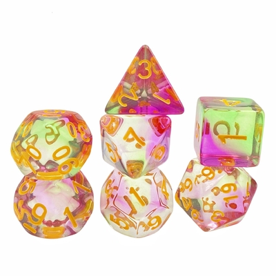 Color crystal resin desktop game dice set dnd dice