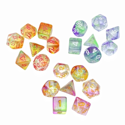 Color crystal resin desktop game dice set dnd dice