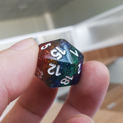 Shin Golden Powder Rainbow Resin Boarding Dice Set Dragon and Dungeon