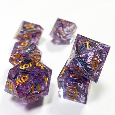 Purple color strip Resin Boarding Dice Set Dragon and Dungeon