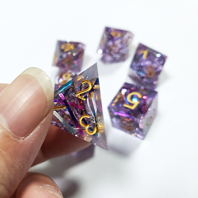 Purple color strip Resin Boarding Dice Set Dragon and Dungeon