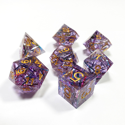 Purple color strip Resin Boarding Dice Set Dragon and Dungeon