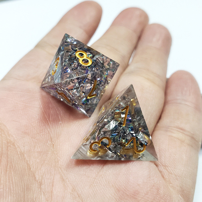 Transparent crystal color band Resin Boarding Dice Set  dnd dice