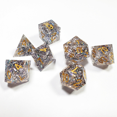 Transparent crystal color band Resin Boarding Dice Set  dnd dice