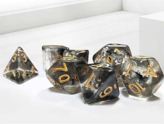 Black smoke crystal Resin Boarding Dice Set  dnd dice
