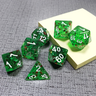 Sprite green crystal Resin Boarding Dice Set  dnd dice